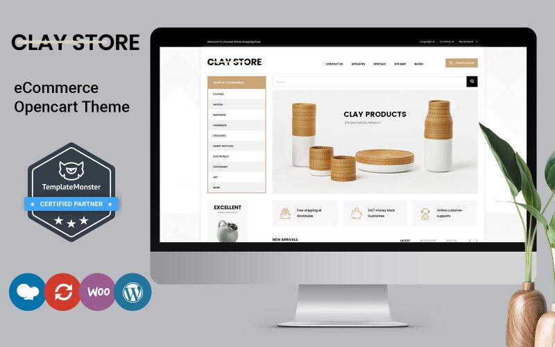 Clay - Home Deco Store OpenCart Template
