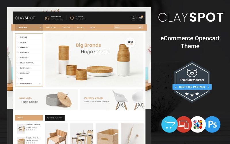 Clayspot - Home Decor Store OpenCart Template