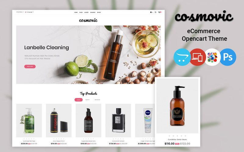 Cosmovic - Fashion Accessories Store OpenCart Template