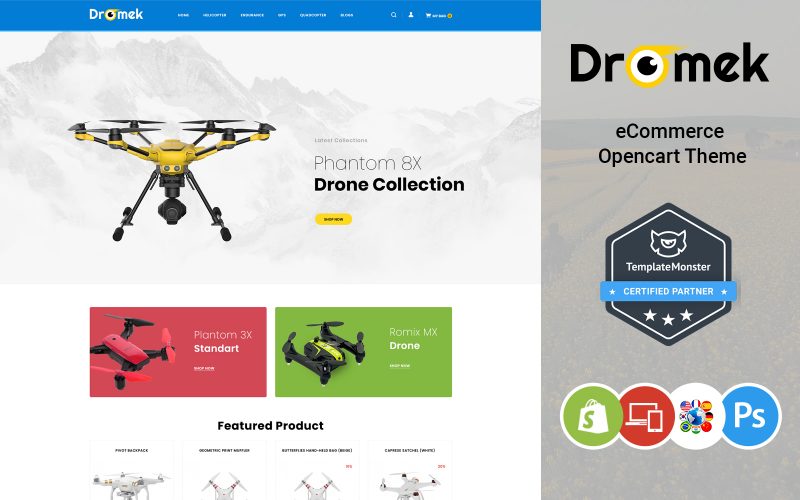 Dromek - Drone Camera Store OpenCart Template