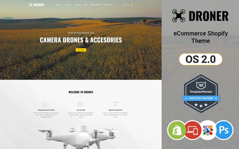 Droner - Drone Camera Shopify Theme