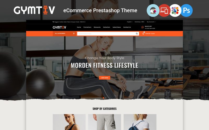 Gymtiv - Fitness Store PrestaShop Theme