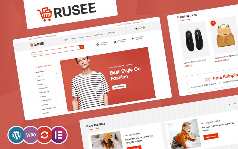 Rusee - Elementor WooCommerce Theme for Fashion