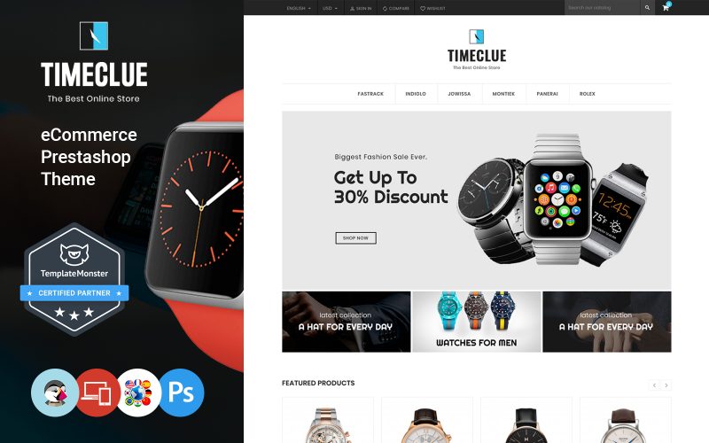 Timeclue - Watch and Jewelry Store PrestaShop Theme