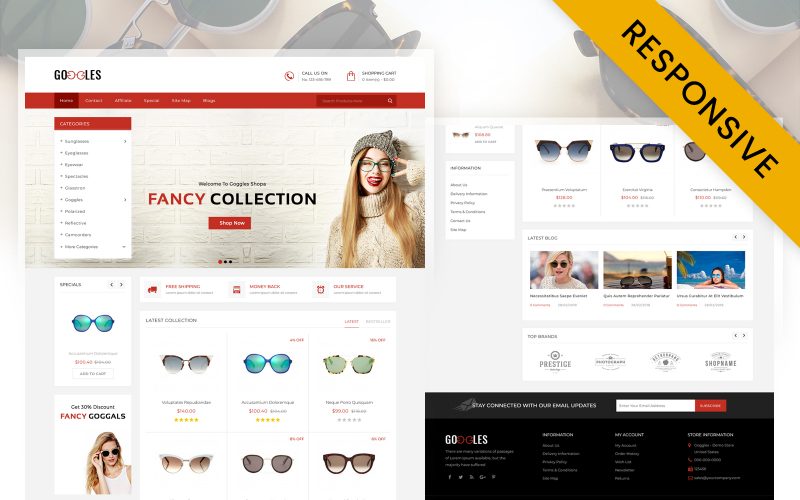 Goggles Store OpenCart Template