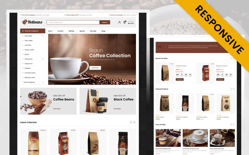 Hotbeans - Coffee Store OpenCart Template
