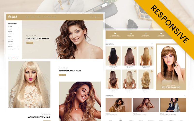 Praycut - Women Hair Style and Wig Store OpenCart Template