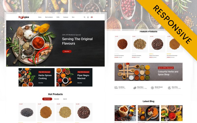 Royal Spice Store Opencart Responsive Template