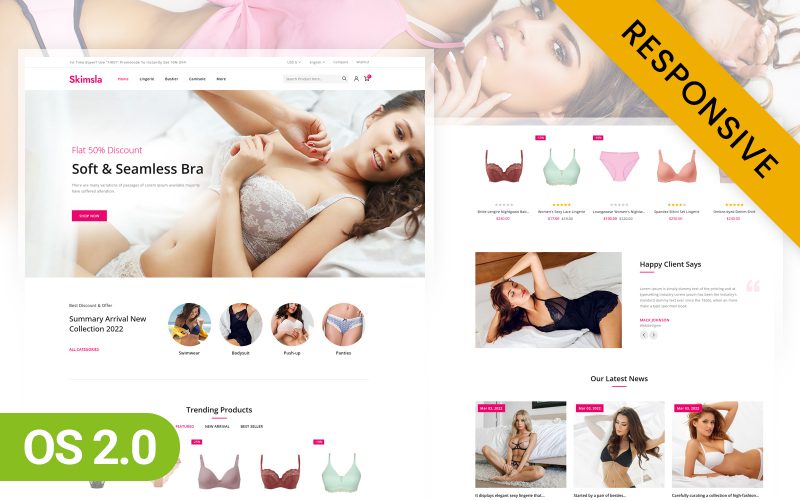 Skimsla - Lingerie Bikini Fashion Store Shopify 2.0 Theme