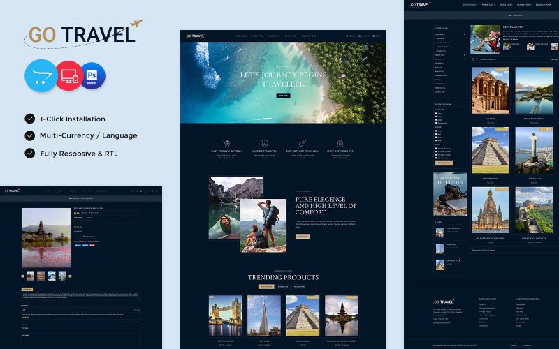 GoTravel - Travel Tours and Tourism Agency Opencart Store