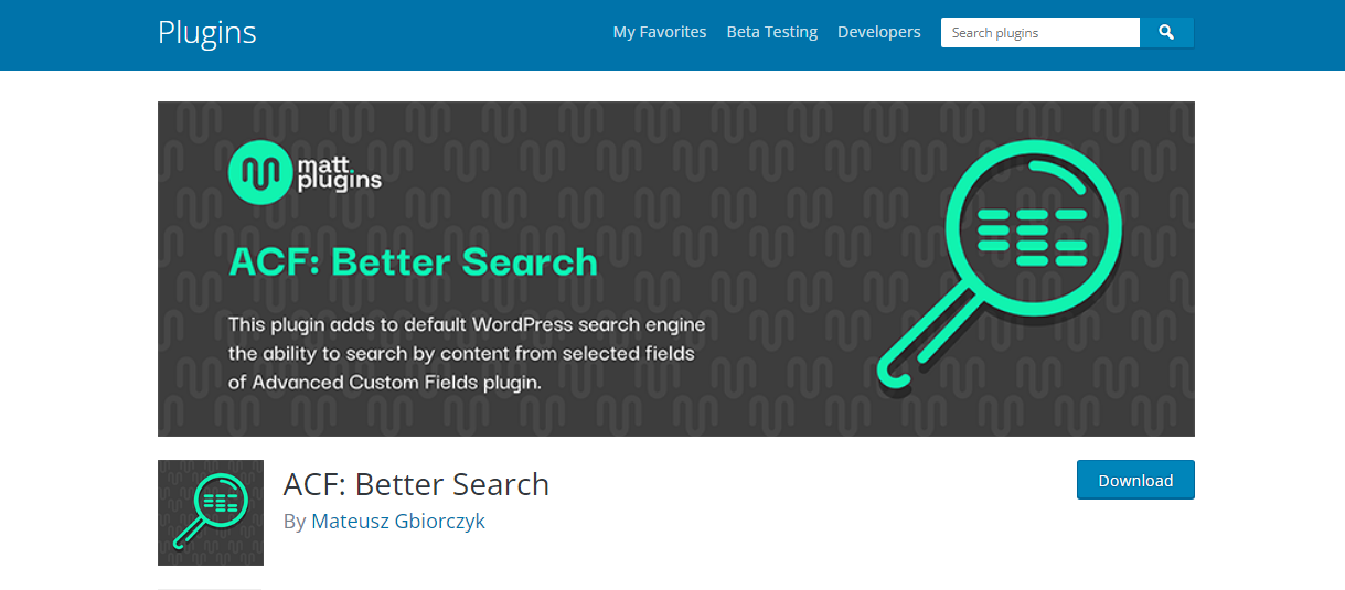 ACF Better Search - WordPress custom fields plugin