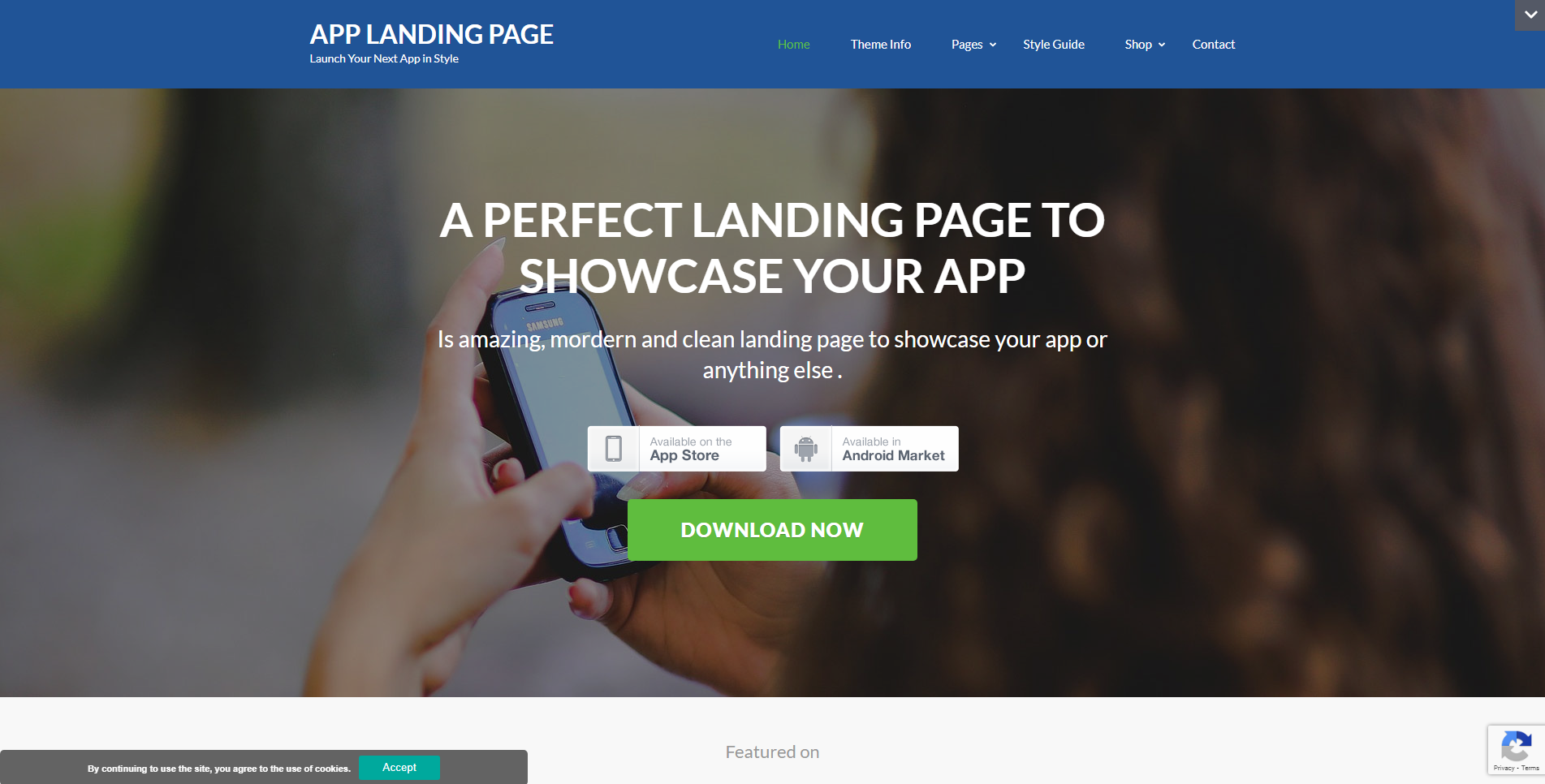 APP Landing page - free landing page WordPress themes