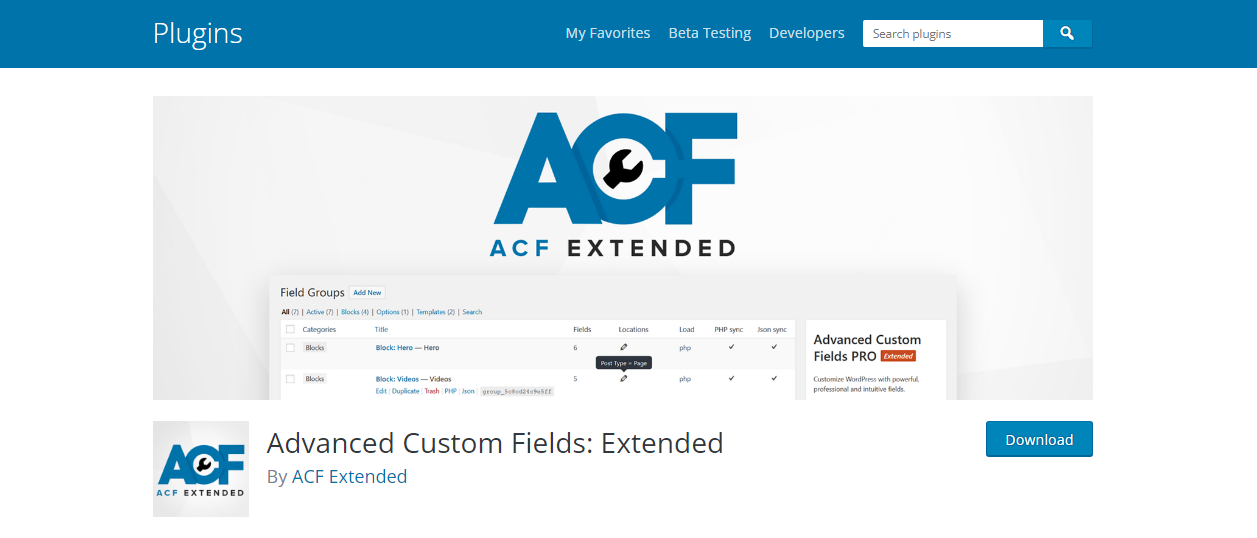 Advanced Custom Fields - WordPress custom fields plugin