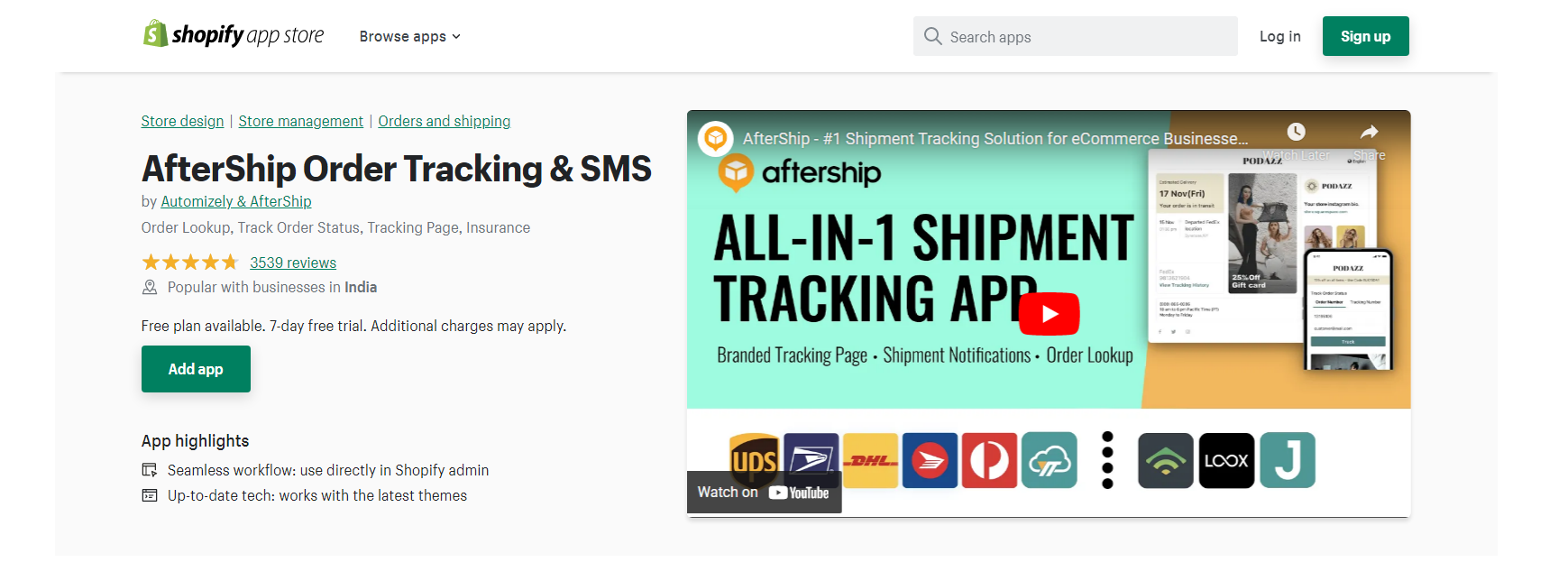 AfterShip - shopify sms marketing