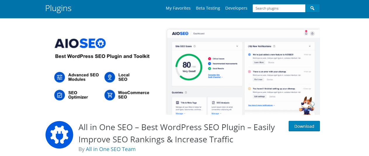 All in one SEO - sitemap plugins for WordPress