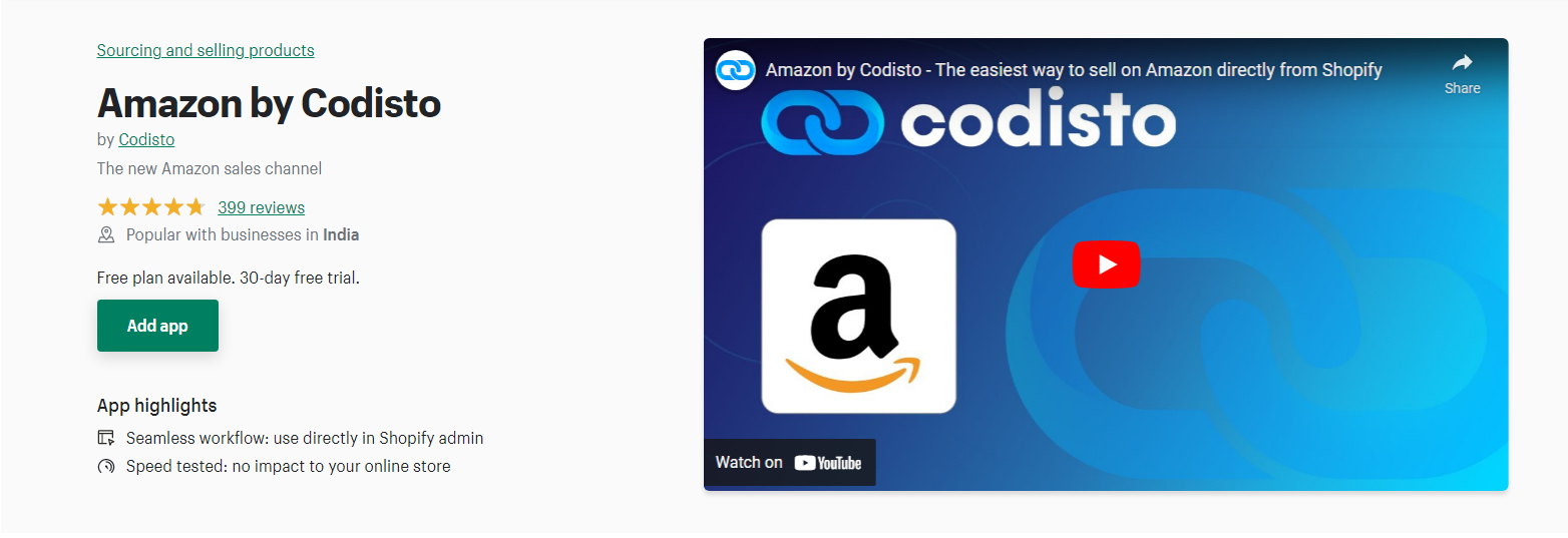 Amazon Codisto - shopify sell on amazon