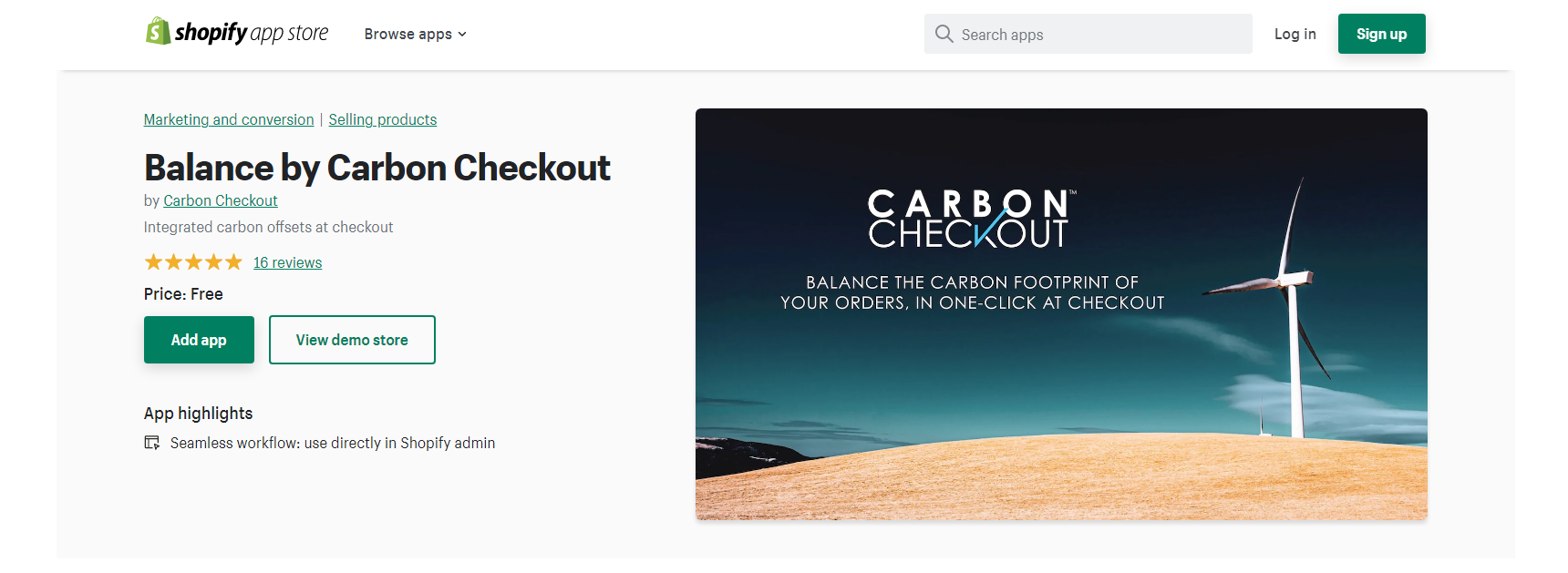 Balance by Carbon Checkout - shopify checkout apps
