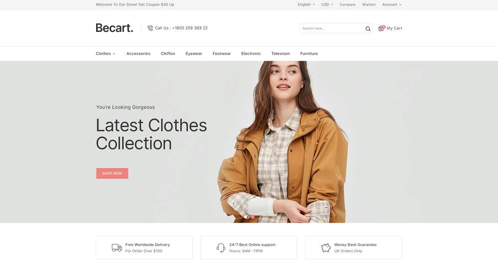 Becart Fashion Store PretaShop Template