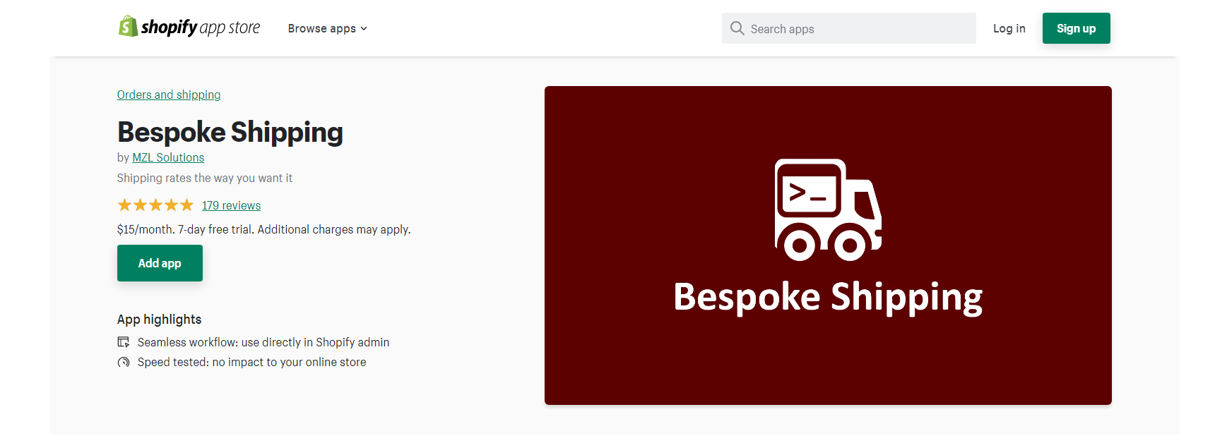 Bespoke Shipping - Shopify shipping apps