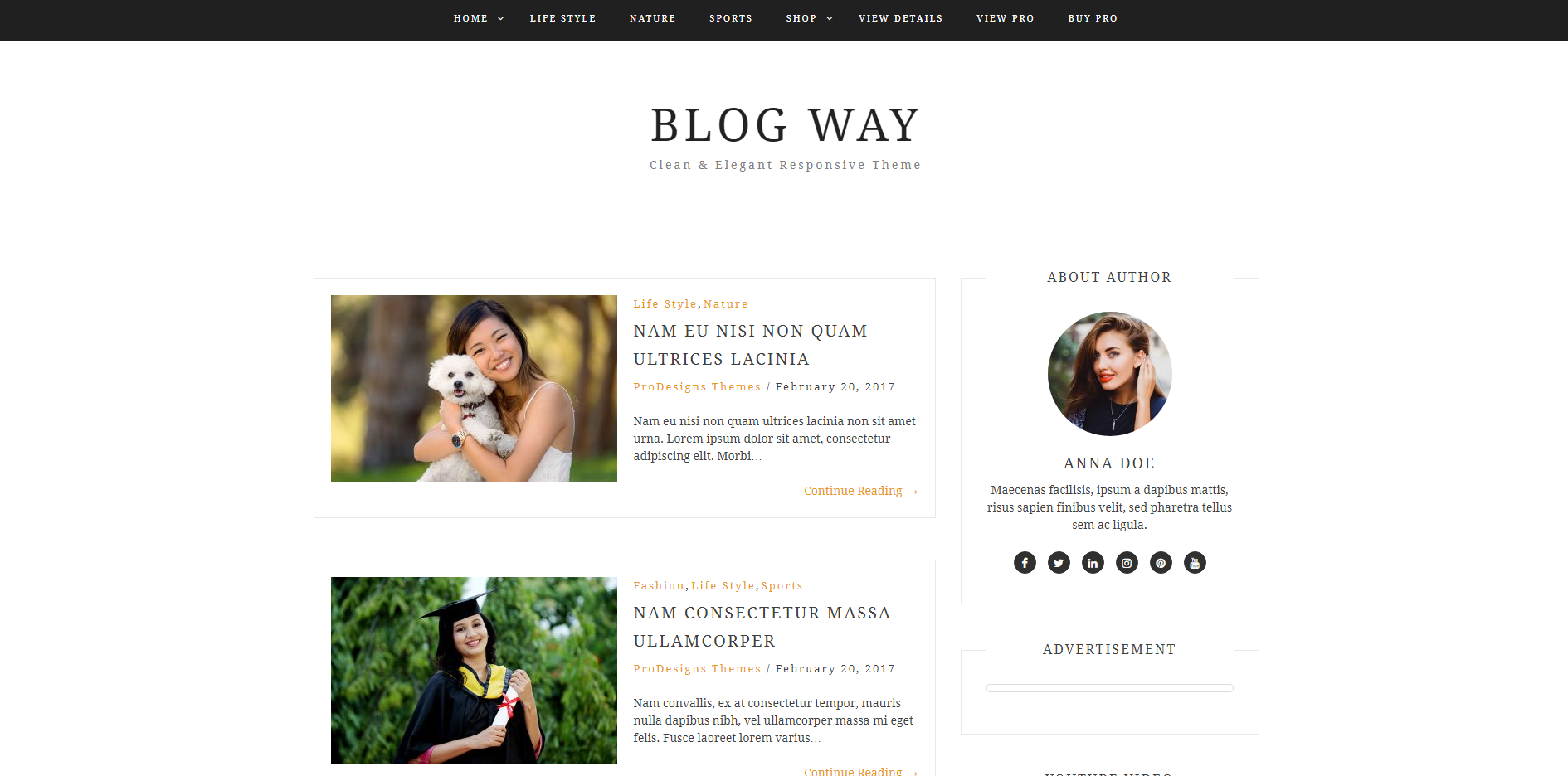 Blog Way - free WordPress blog themes
