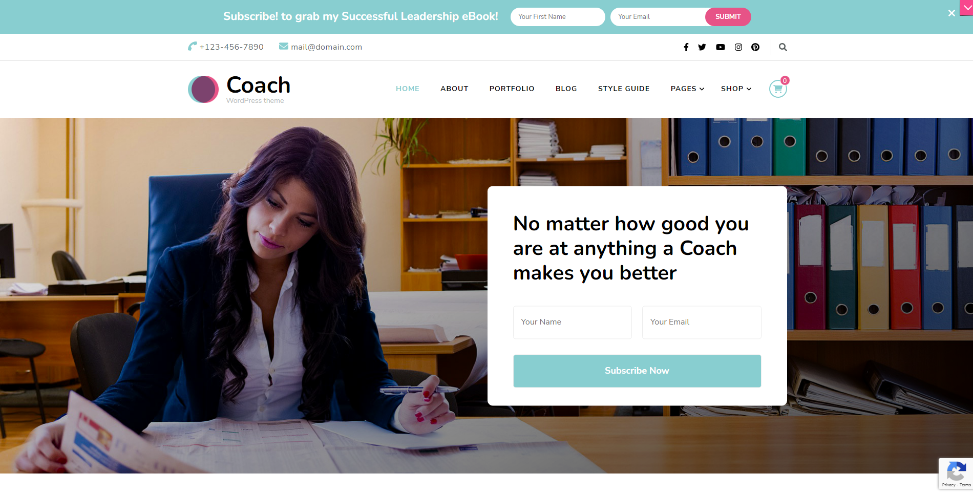 Blossom Coach - free landing page WordPress themes