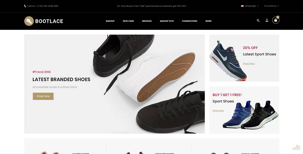 Bootlace Shoes Store OpenCart Template