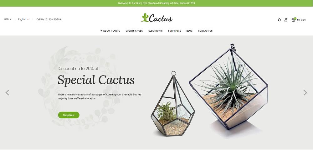 Cactus Plants & Garden Store Template