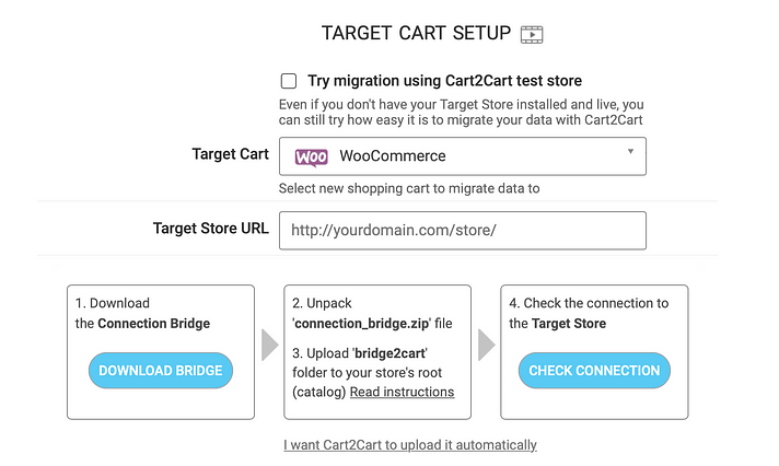 Cart2Cart-target-cart-setup