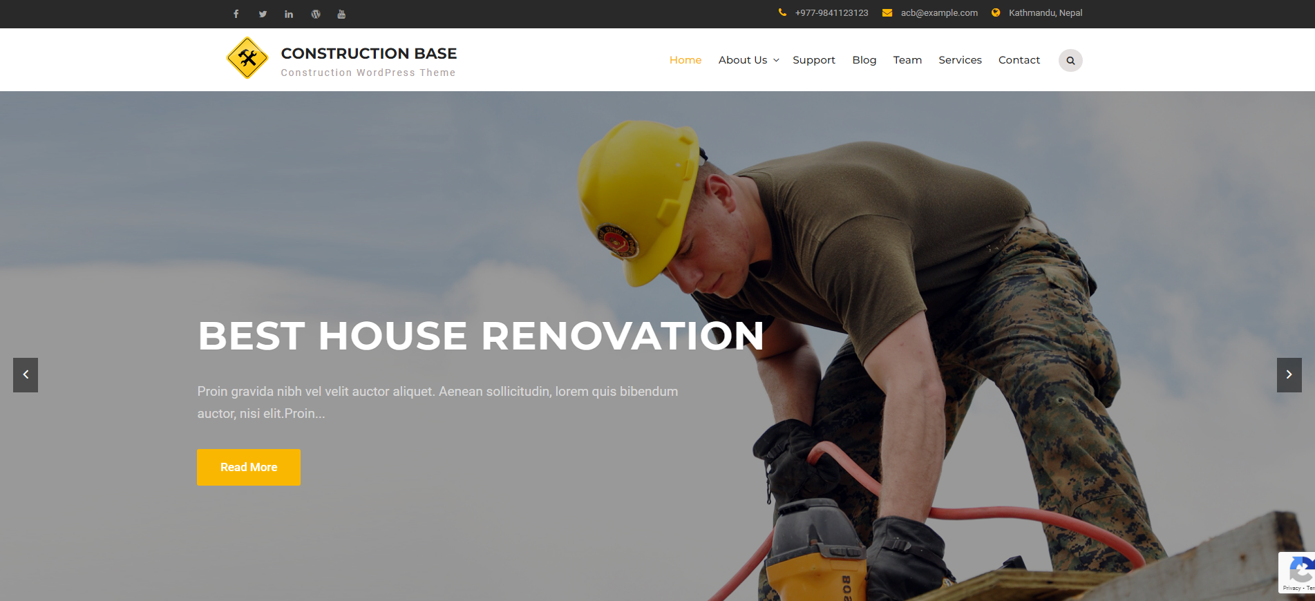 Construction Base - free WordPress Construction Themes