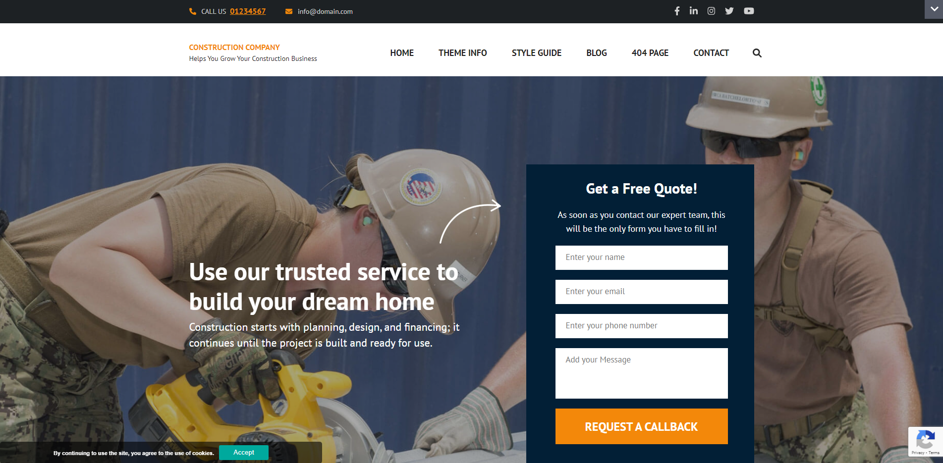 construction company - free WordPress Construction Themes