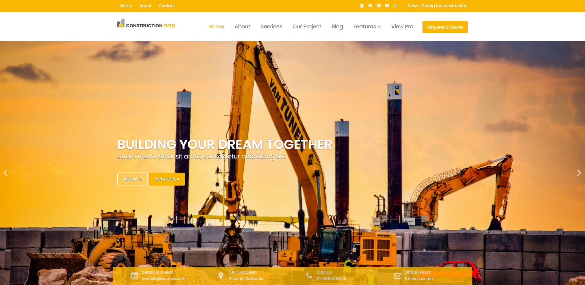 Construction field - free WordPress Construction Themes