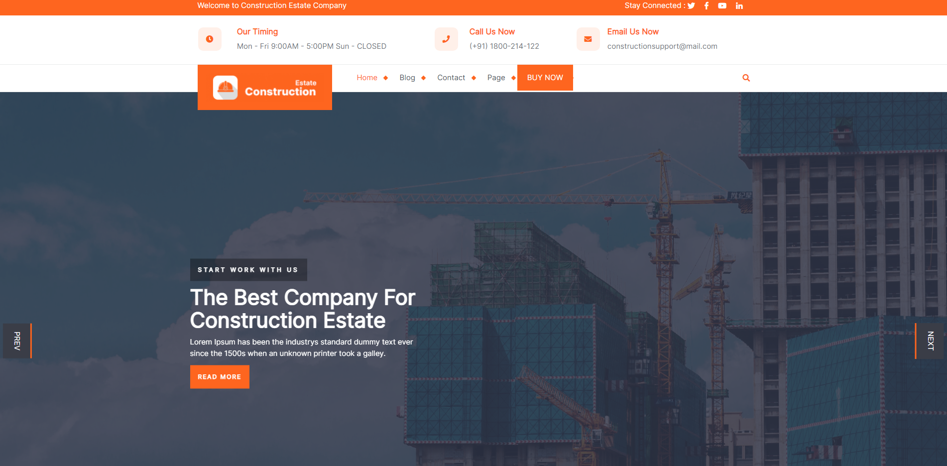 Construction Firm -  free WordPress Construction Themes