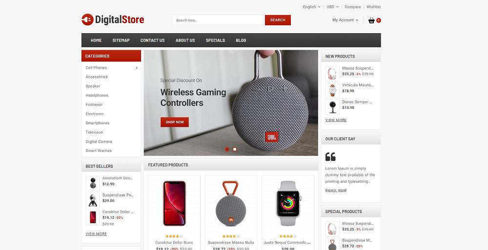 Digital Electronics Store PrestaShop Template