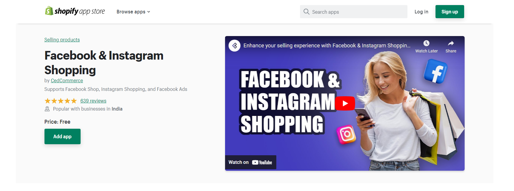 Facebook & Instagram Shopping - Facebook Shopify app