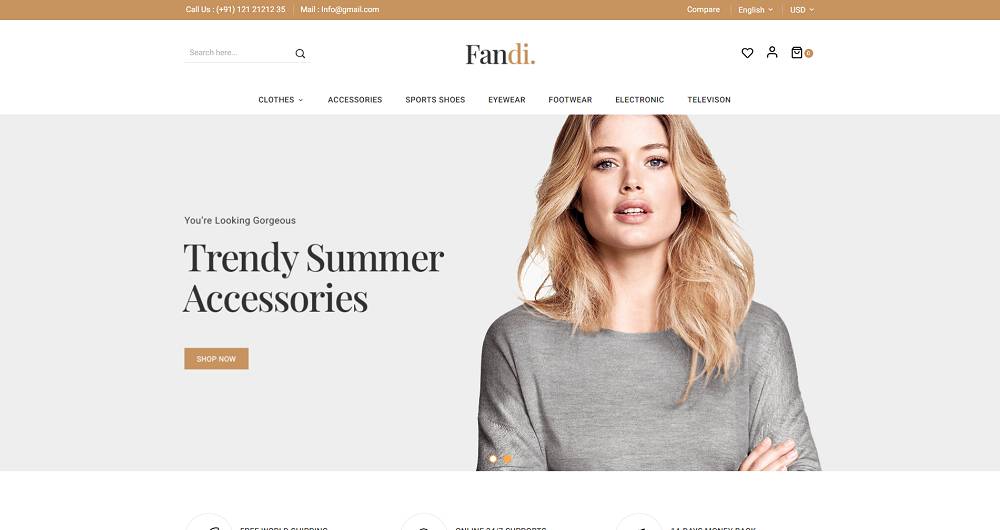 Fandi Fashion and Accessories Store Template