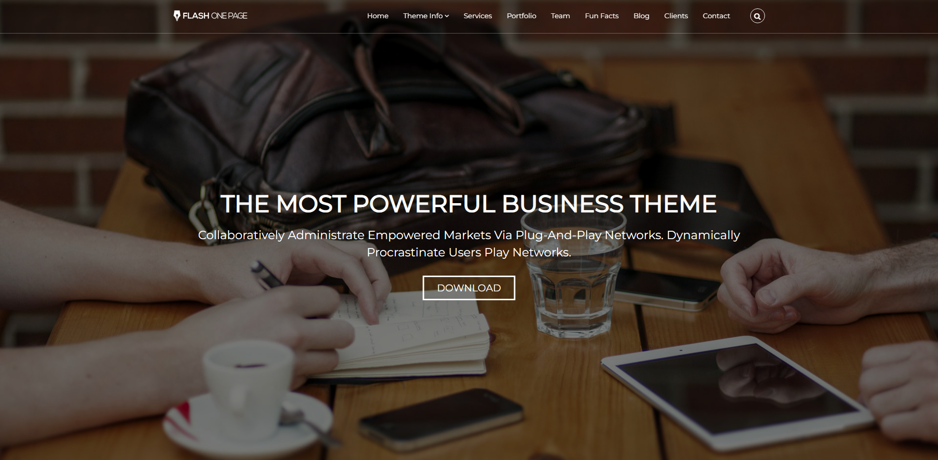 Flash One Page - one page WordPress themes