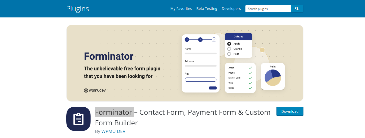 Forminator - WordPress Form Builder Plugins