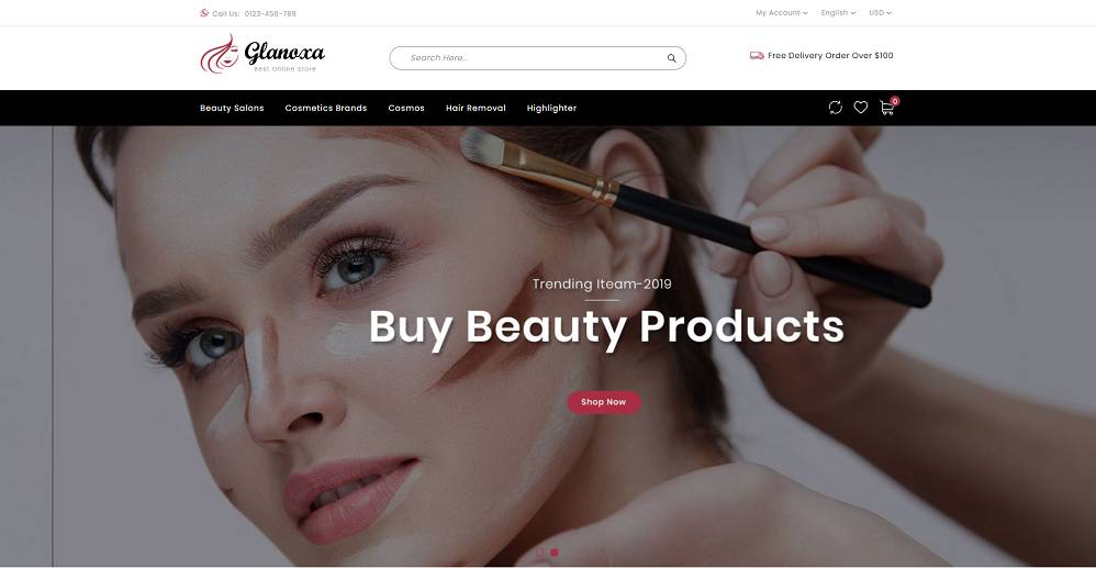 Glanoxa - Cosmetic Store PrestaShop Template