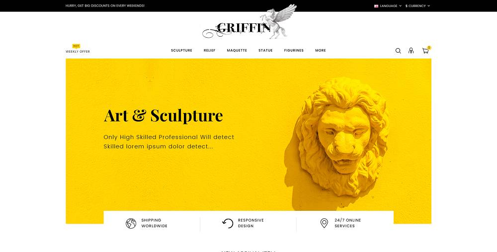 Griffin – Arts Store OpenCart Template