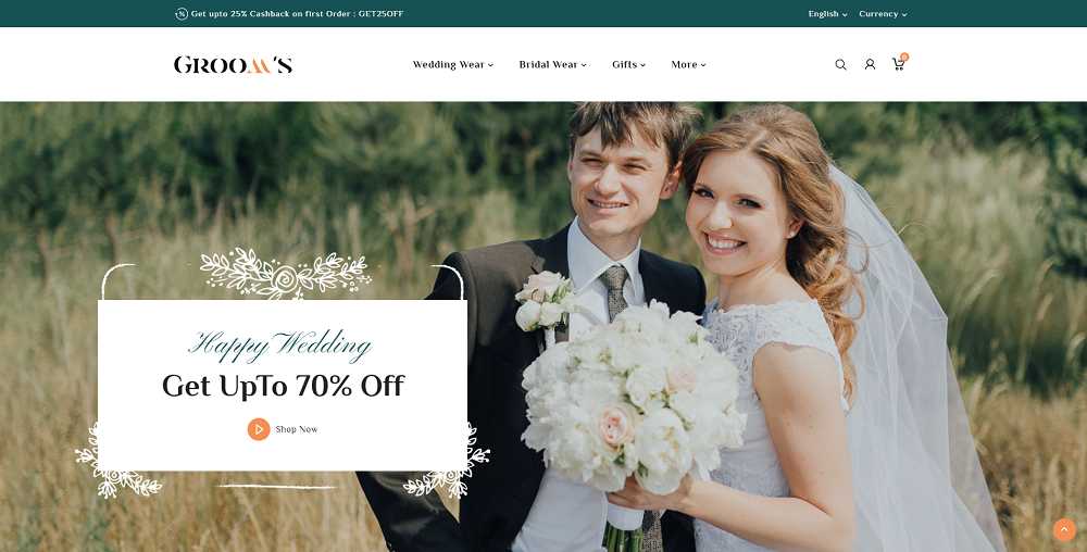 Grooms – Wedding Wear, Clothes, Accessories OpenCart Theme