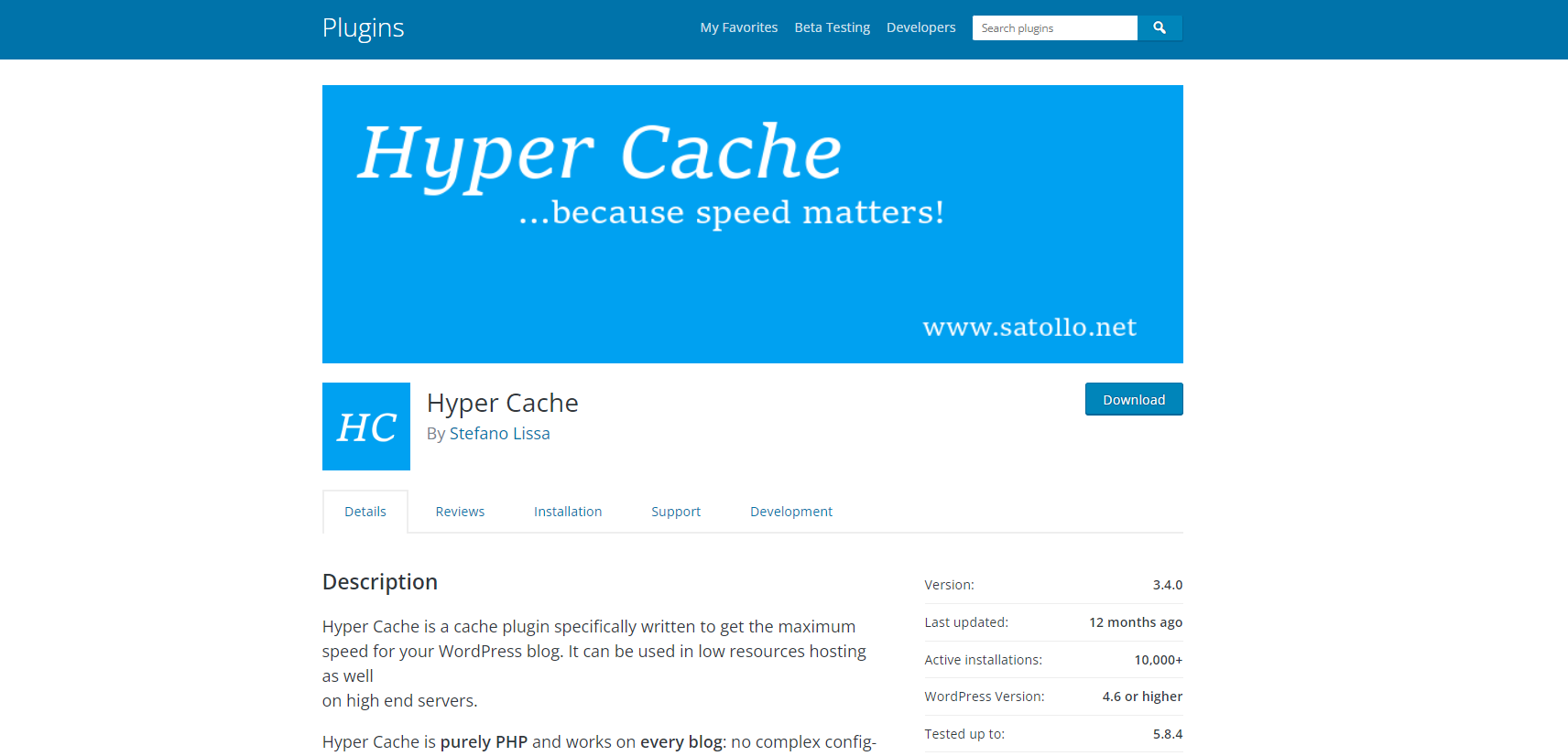 Hyper Cache - WordPress cache plugins