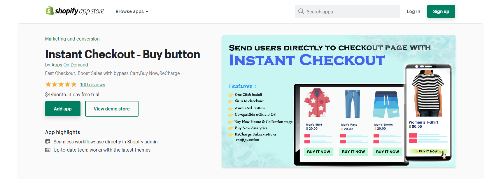 Instant Checkout - shopify checkout apps