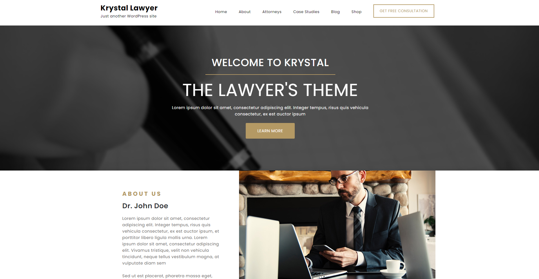 Krystal Lawyer - best free lawyer wordpress themes