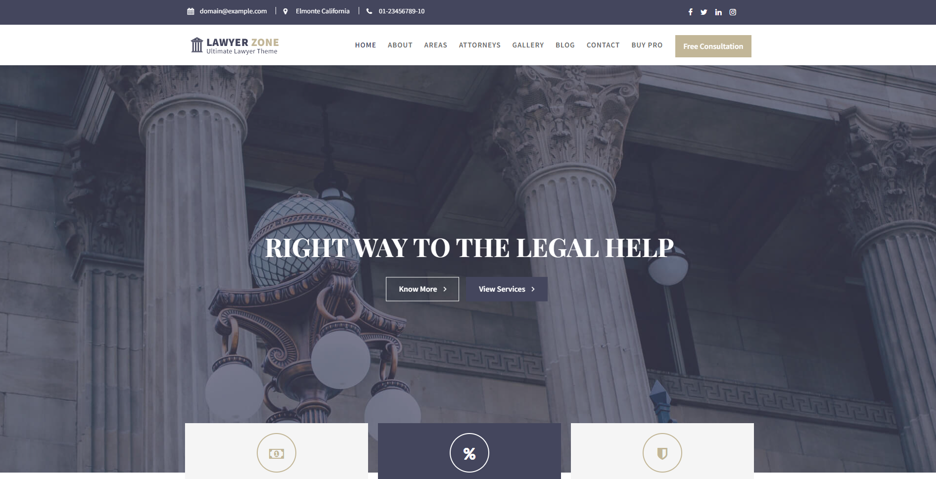 Lawyer Zone - best free lawyer wordpress themes
