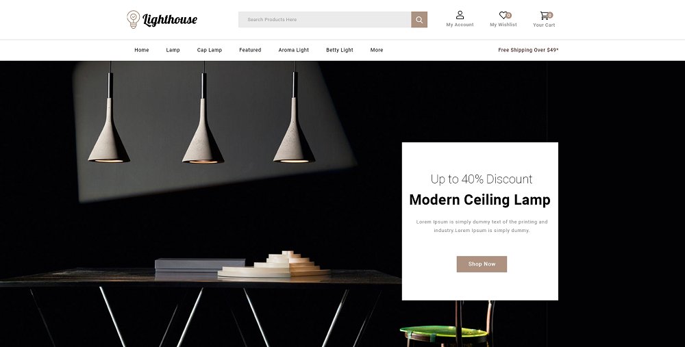 LightHouse – Modern Lamp Store OpenCart Template