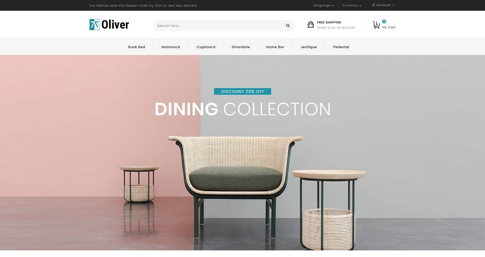Oliver - Furniture Store PrestaShop Template