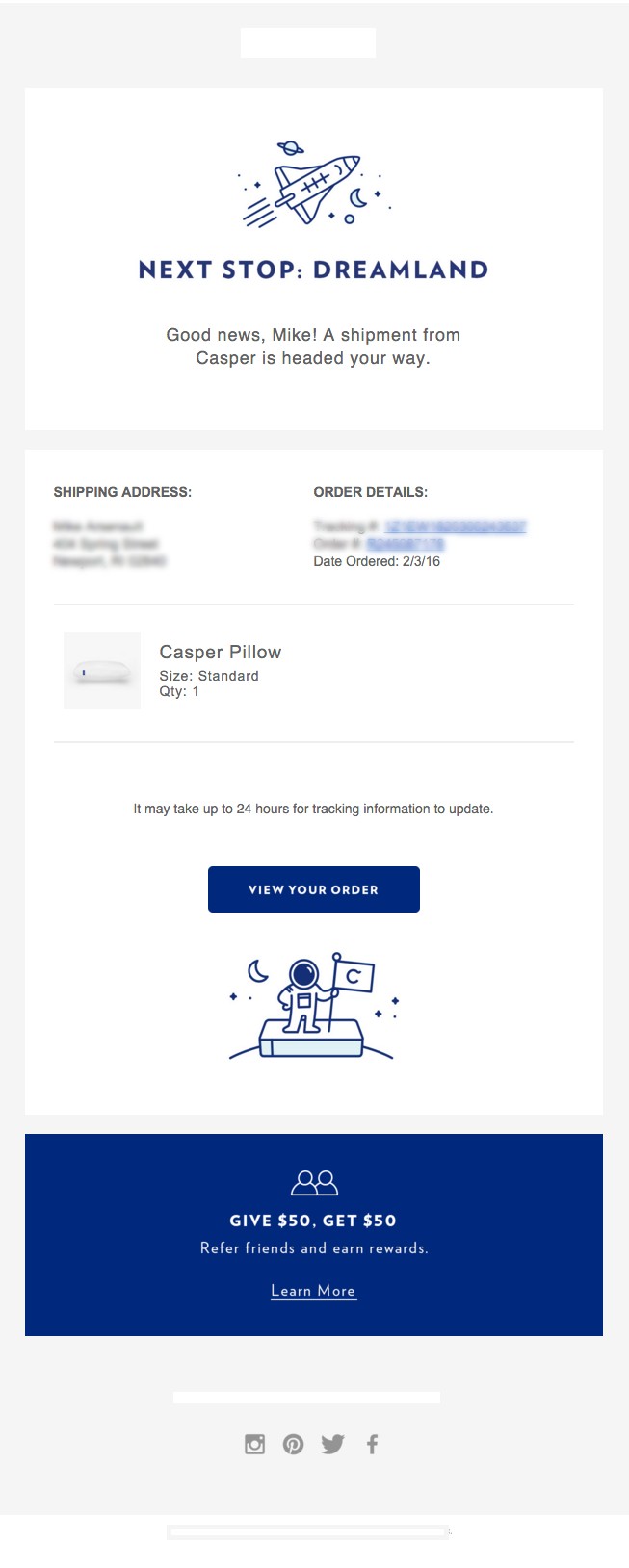 Order Confirmation Email