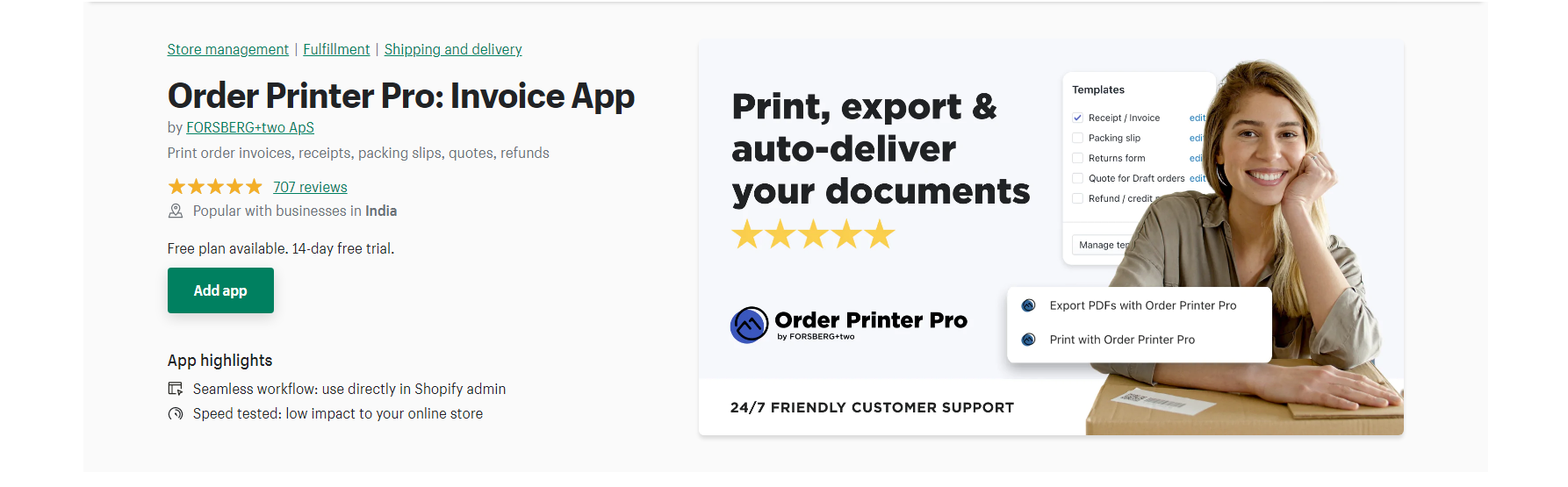 Order Printer Pro - shopify invoice app