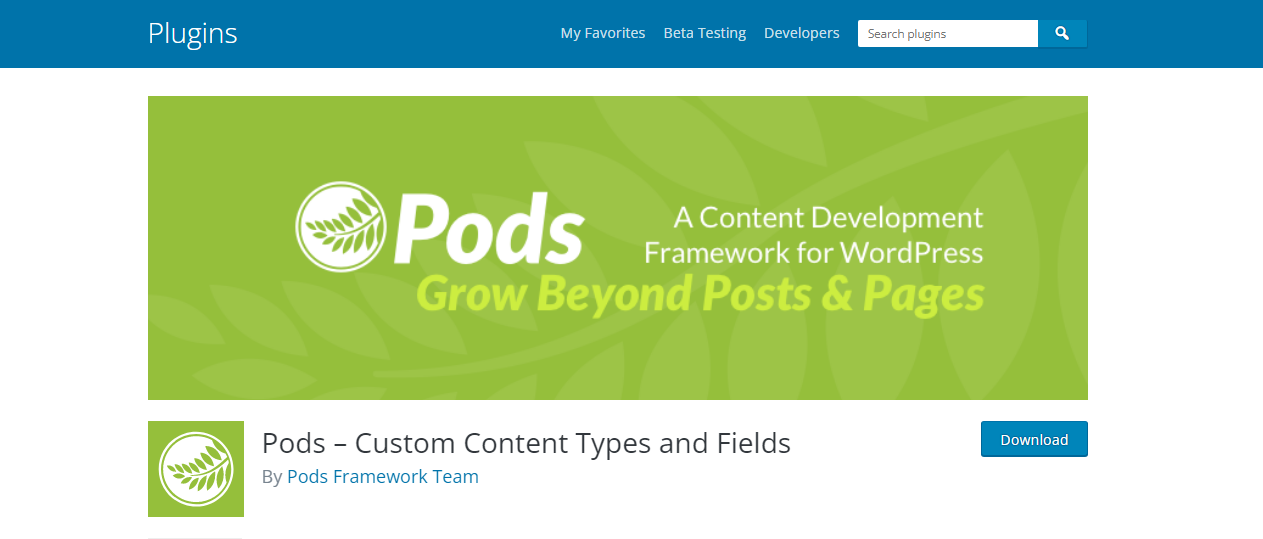 Pods - WordPress custom fields plugin