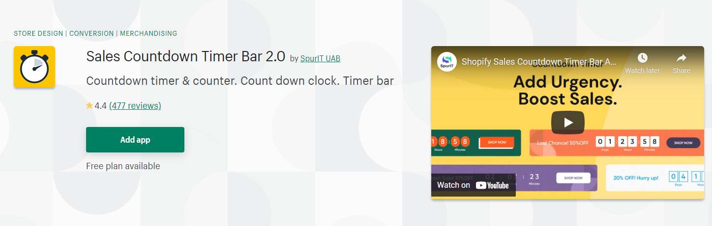 Sales Countdown Timer Bar 2.0 For Shopify